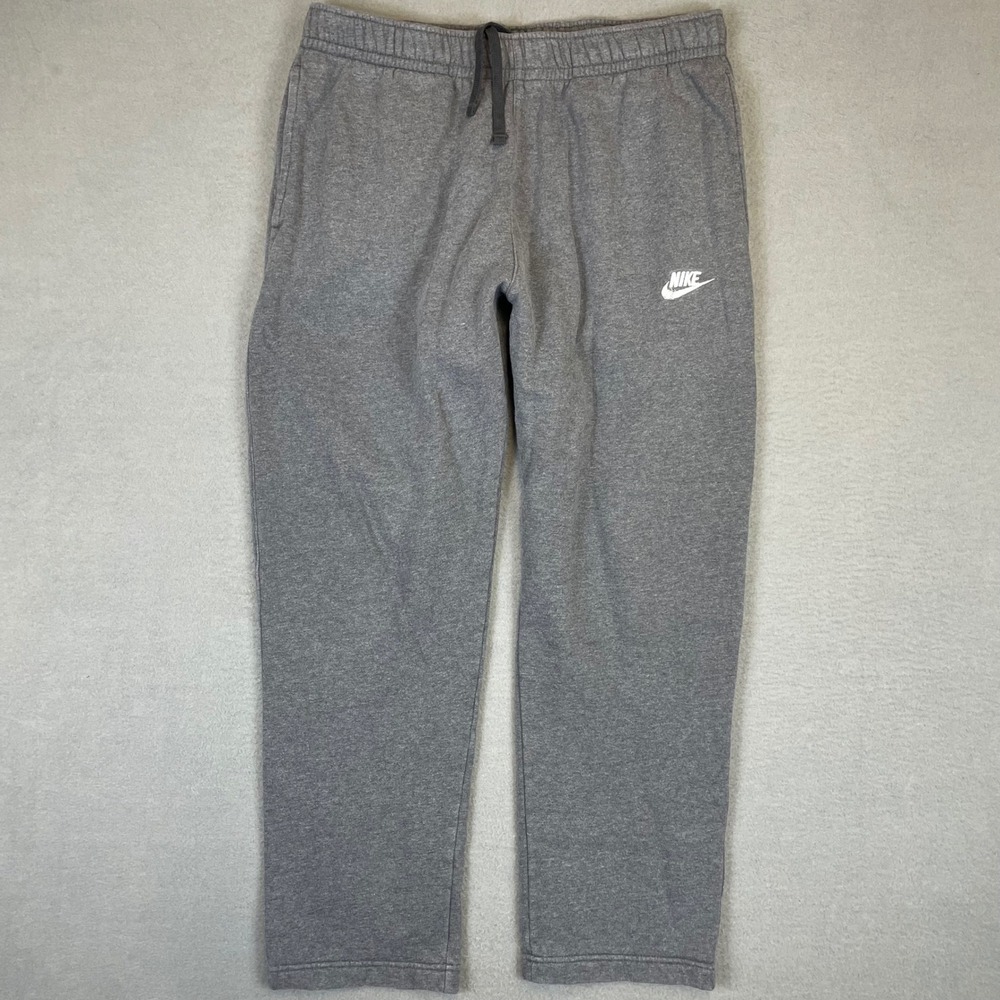 Nike Sweatpants Men Large Gray Sportswear Club Fleece Straight Leg BV2707 32x27